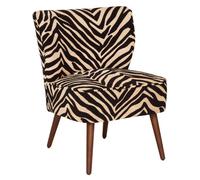 PEGANE Fauteuil de Salon imprimé zèbre - Longueur 68,5 x Profondeur 68,5 x Hauteur 80 cm