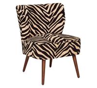 Fauteuil de salon imprimé zèbre - Longueur 68,5 x Profondeur 68,5 x Hauteur 80 cm