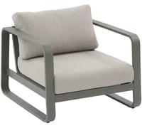 Fauteuil de salon jardin DOMILLY Beige / Vert laurier Aluminium traité époxy, Oléfine Hespéride