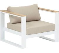 Fauteuil de salon jardin EMPERIA Beige zébrano, Blanc Acacia Aluminium traité époxy, Polyester Hespéride