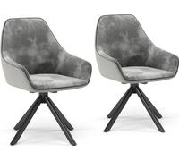 Fauteuil de salon Vicco Eleganza Gris clair Lot de 2, Model 53231