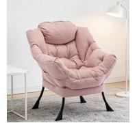 Fauteuil de salon-XJING-Fauteuil lecture confortable style nordique-Fauteuil de chambre-Fauteuil lounge-Fauteuil décoré en métal