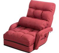 Fauteuil de sol avec dossier réglable, rouge, 173 x 69 x 12 cm