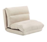 HOMCOM Canapé Paresseux Chauffeuse 1 Place, Fauteuil Paresseux Convertible en Lit, Fauteuil Salon avec Dossier Inclinable sur 5 Positions, Charge 120 kg, pour Salon Chambre Bureau, 70x72x56cm, Beige