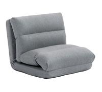 Fauteuil de sol canapé paresseux HOMCOM fauteuil convertible en lit inclinable 90° à 180° tissu - 70l x 72P x 56H cm - gris