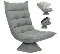 Fauteuil de sol HOMCOM paresseux fauteuil relax fauteuil salon design capitonné inclinaison dossier réglable pivotant 360°