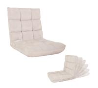Mendler – Fauteuil de sol HWC-N43 – Pliant 6 positions, coussin de sol, velours crème-gris