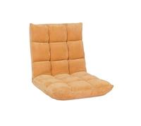 Fauteuil de sol HWC-N43, fauteuil de relaxation Coussin de sol Fauteuil pliant 6 positions de relaxation, structure stable en velours ~ marron clair