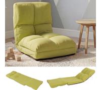 Fauteuil de sol HWC-N45, fauteuil-lit pliable Fauteuil fonctionnel, fonction sommeil pliable cadre acier velours vert