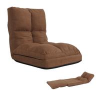 Fauteuil de sol HWC-N45, fauteuil-lit pliable Fauteuil fonctionnel, fonction sommeil pliable cadre acier velours brun