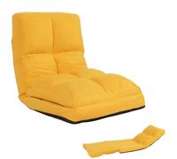 Fauteuil de sol HWC-N45, fauteuil-lit pliable Fauteuil fonctionnel, fonction sommeil pliable cadre acier velours jaune