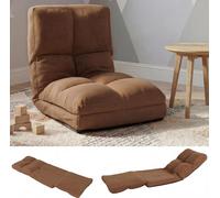 Fauteuil de sol HWC-N45, fauteuil-lit pliable Fauteuil fonctionnel, fonction sommeil pliable cadre acier velours ~ brun