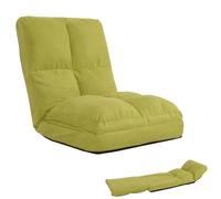 Fauteuil de sol HWC-N45, fauteuil-lit pliable Fauteuil fonctionnel, fonction sommeil pliable cadre acier velours vert