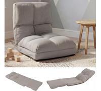 Fauteuil de sol HWC-N45, fauteuil-lit pliable Fauteuil fonctionnel, fonction sommeil pliable cadre acier velours gris clair