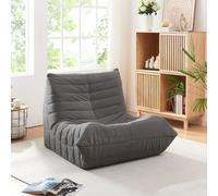 Fauteuil de sol 'Kodsø' rembourré Fauteuil de sol avec dossier 75 x 90 x 100 cm Cordon Gris