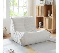 Fauteuil de sol 'Kodsø' rembourré Fauteuil de sol avec dossier 75 x 90 x 100 cm Microfibre Beige
