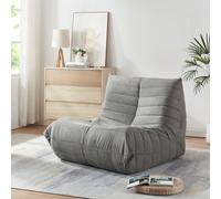 Fauteuil de sol 'Kodsø' rembourré Fauteuil de sol avec dossier 75 x 90 x 100 cm Microfibre Gris