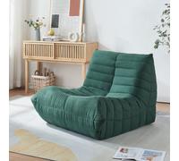 Fauteuil de sol 'Kodsø' rembourré Fauteuil de sol avec dossier 75 x 90 x 100 cm microfibre vert