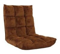 Mendler Fauteuil de sol HWC-N43 - Fauteuil relax pliant 6 positions, velours brun foncé