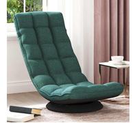 VidaXL Fauteuil de sol pivotant vert foncé 70x51x79 cm tissu