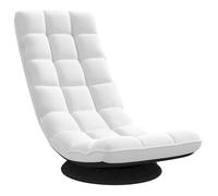 vidaXL Fauteuil de sol pivotant 360° inclinable 5 positions tissu blanc 70x51x79 cm