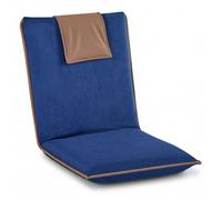 VEVOR Fauteuil de Sol Pliable, Dossier Réglable à 6 Positions, Chaise de Sol en Suédine avec Structure en Métal et Mousse Recy pour Lecture, Détente, Méditation, Sangle de Transport, Bleu Foncé