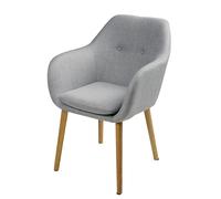 Fauteuil de table vintage gris clair 58x82x62cm Gris
