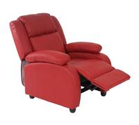 Fauteuil de télévision, fauteuil relax Lincoln, relaxation, similicuir rouge