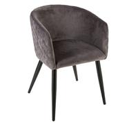 Fauteuil déco en velours ""Marlo"" Atmosphera - Gris foncé