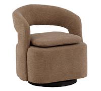 Fauteuil Design Bouclette "Laurel" 71cm Marron