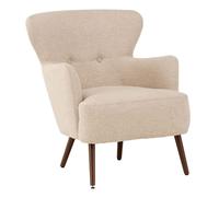 Fauteuil Design Bouclette "Lincoln" 85cm Beige