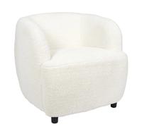 Fauteuil Design Bouclette Shirley 77cm Blanc