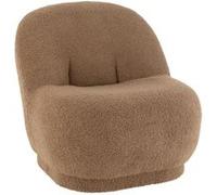 Fauteuil Design Bouclette Teddy 88cm Marron Marron G
