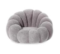Fauteuil Design Coquillage ""Bouclette"" 98cm Gris