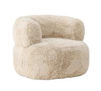 Fauteuil Design Effet Fourrure Gert 87cm Blanc