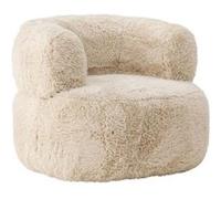 Fauteuil Design Effet Fourrure Gert 87cm Blanc