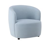 Fauteuil Design Effet Lin "Bobbo" 85cm Bleu Clair