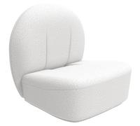 Fauteuil design En Bouclette Fausse Fourrure Tapissée - Boucles Blanches - Loraine Blanc