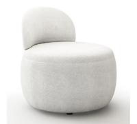 Fauteuil Design En Bouclette Fausse Fourrure Tapissée - Boucles Blanches - Melanie Blanc