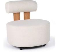 Fauteuil Design en Tissu Bouclette "Jasper" 73cm Beige & Naturel Beige G