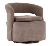 Paris Prix Fauteuil design pivotant Laurel en tissu Marron