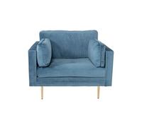 Fauteuil Design en Velours "Boom" 110cm Bleu