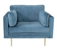 Paris prix Fauteuil design velours - Bleu