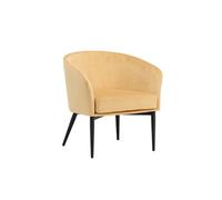 Fauteuil Design en Velours "Fluffy" 70cm Jaune