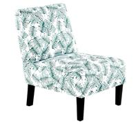 Fauteuil Design Imprimé Indira 84cm Blanc & Vert