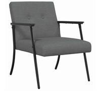 Fauteuil design moderne - vidaXL - Gris foncé - 59x75x78 cm - Tissu velouté - Cadre en contreplaqué et acier