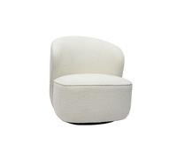 Fauteuil design pivotant en tissu effet laine bou blanc AMBER