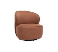 Fauteuil design pivotant en tissu effet velours texturé terre brûlée AMBER