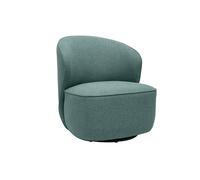 Fauteuil design pivotant en tissu vert de gris AMBER
