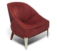Fauteuil design rouge pieds en bois Fauteuil en tissu une place Salon Meubles
